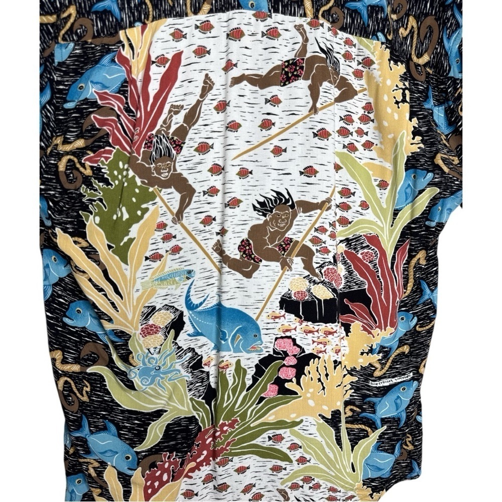 Vintage Rare Reyn Spooner Dietrich Varez Hawaiian Shirt Fish Print Size Small - Picture 10 of 15